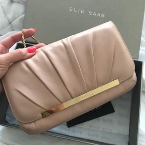 Elie Saab Nude clutch shoulder bag